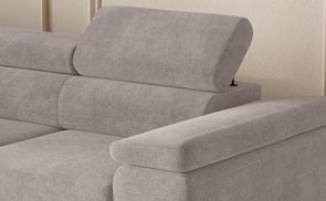 Cord Ecksofa OSTIN verstellbare Kopfstuetzen und Armlehne