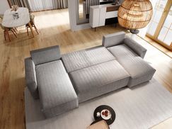 Ecksofa ASPRA mit ausgeklappter Schlaffunktion