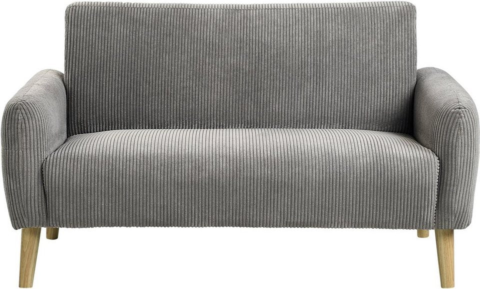 Cord Sofa MOBY 145 cm 2-Sitzer in Grau mit Federkern