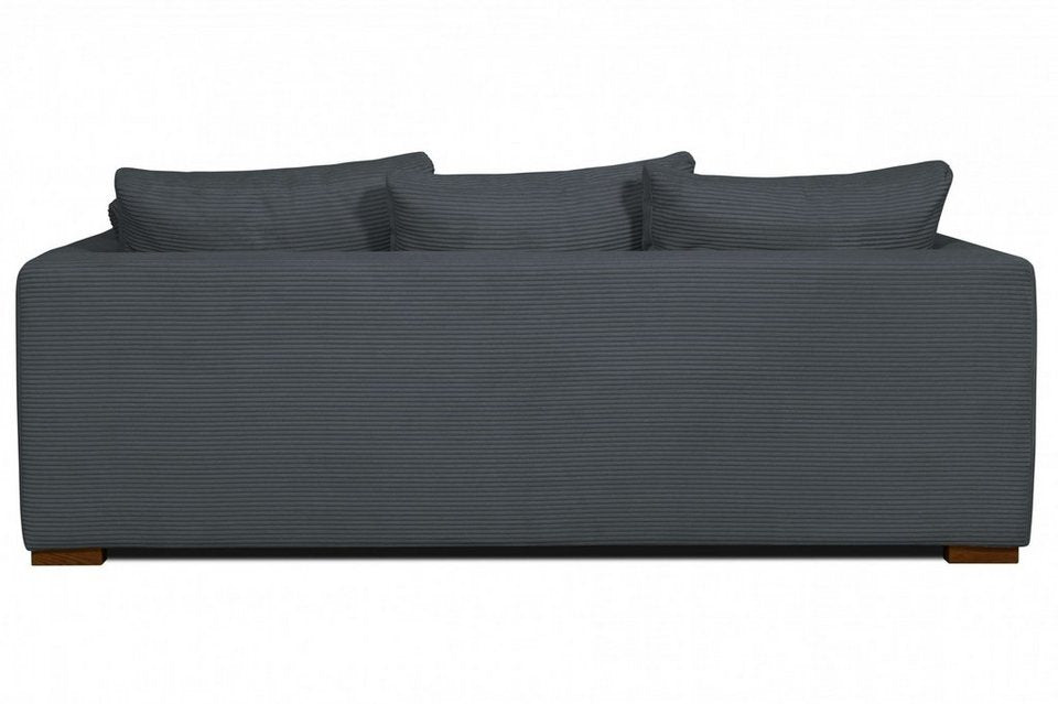 Graues Cord Sofa CORAY im Wohnzimmer