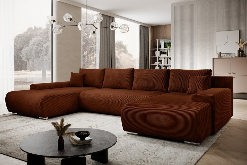 Cord Wohnlandschaft CREDO in Braun in U-Form