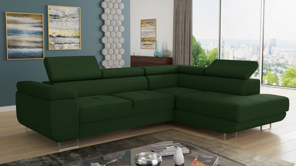 Cord Ecksofa Caris im Farbton Poso 014