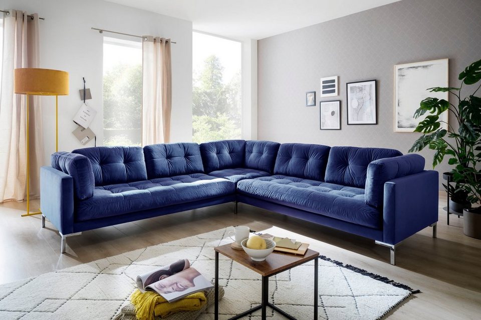Cord Wohnlandschaft LANDAU in Blau in U-Form