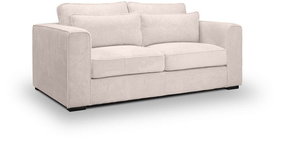 Cord Sofa ALMERA in Braun-Beige mit 200 cm Breite