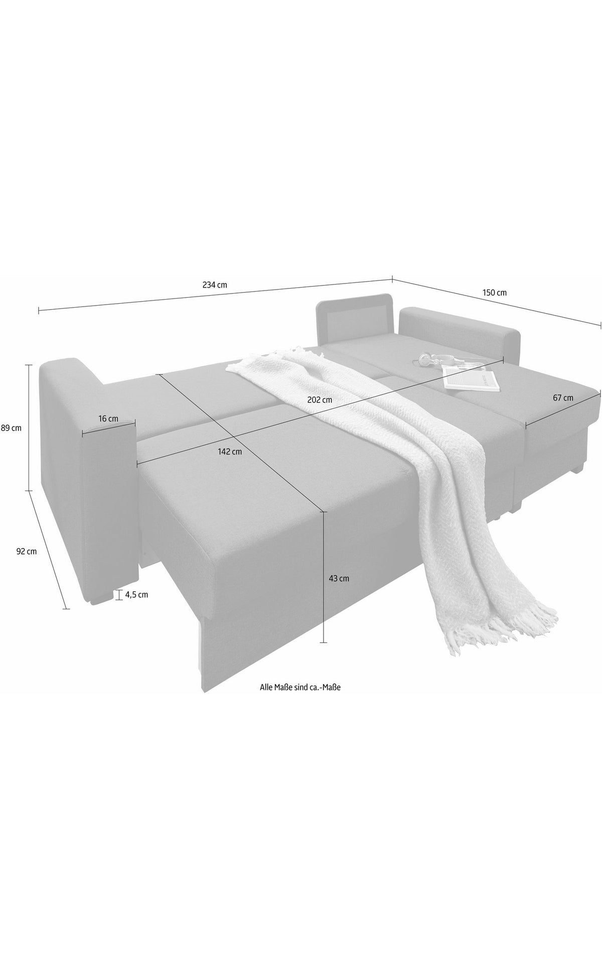 Cord Ecksofa DUBLIN in Dunkelgrau Ansicht 6