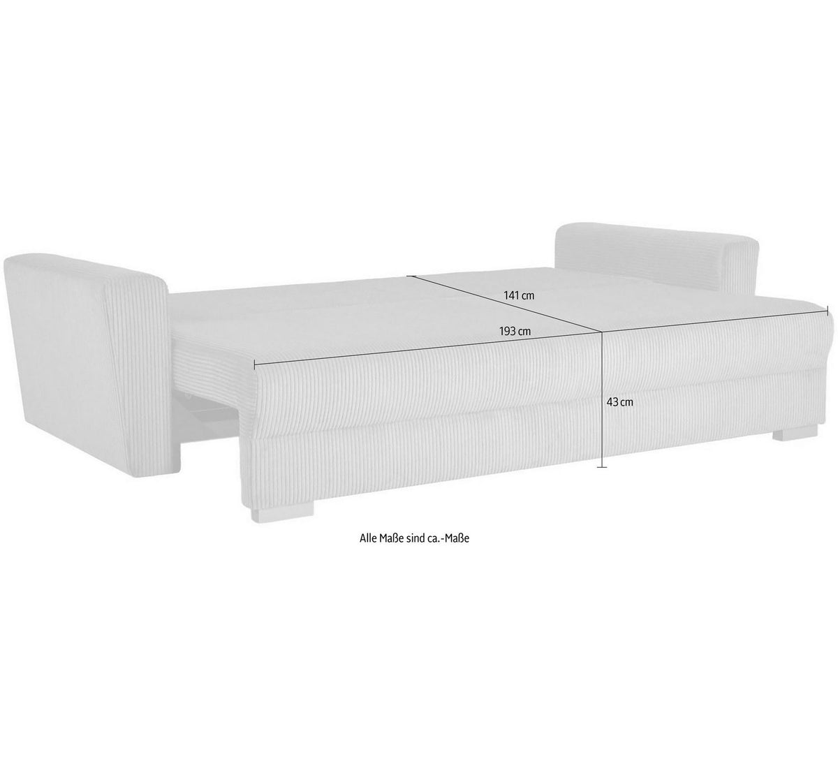 MAGHERA Schlafsofa in Braun im Wohnzimmer