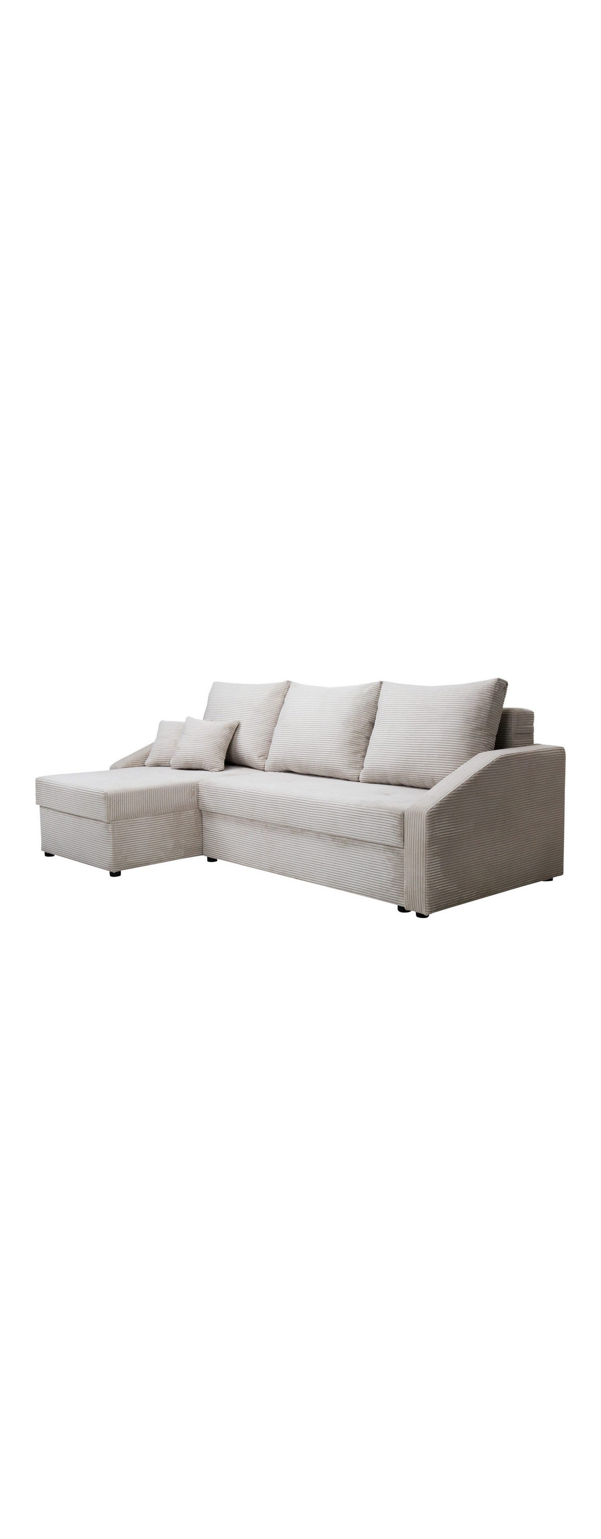 Cord Ecksofa MIX 1 Gesamtansicht in Warm Grau
