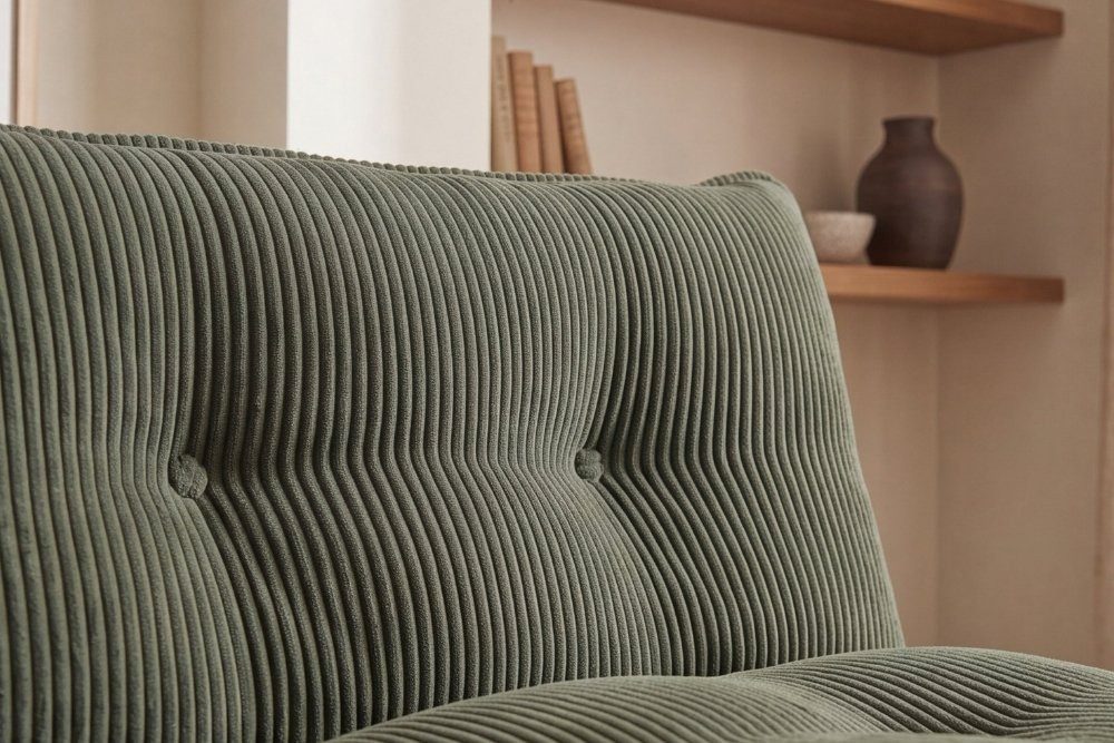 Rückansicht des Cord Schlafsofas CAPULO