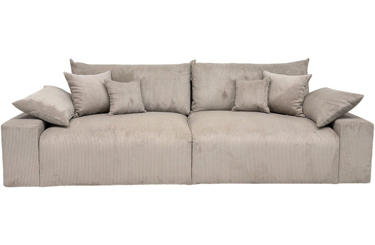 Big Sofa AMICI in Cord Taupe Frontansicht