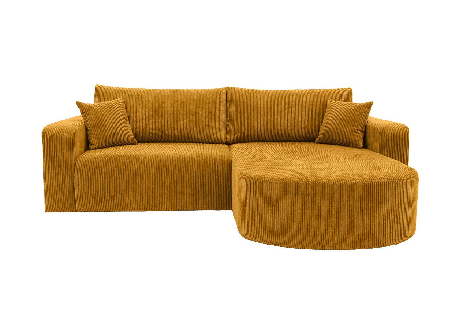 Cord Ecksofa ROUND ONE in Senffarbe Ansicht 2