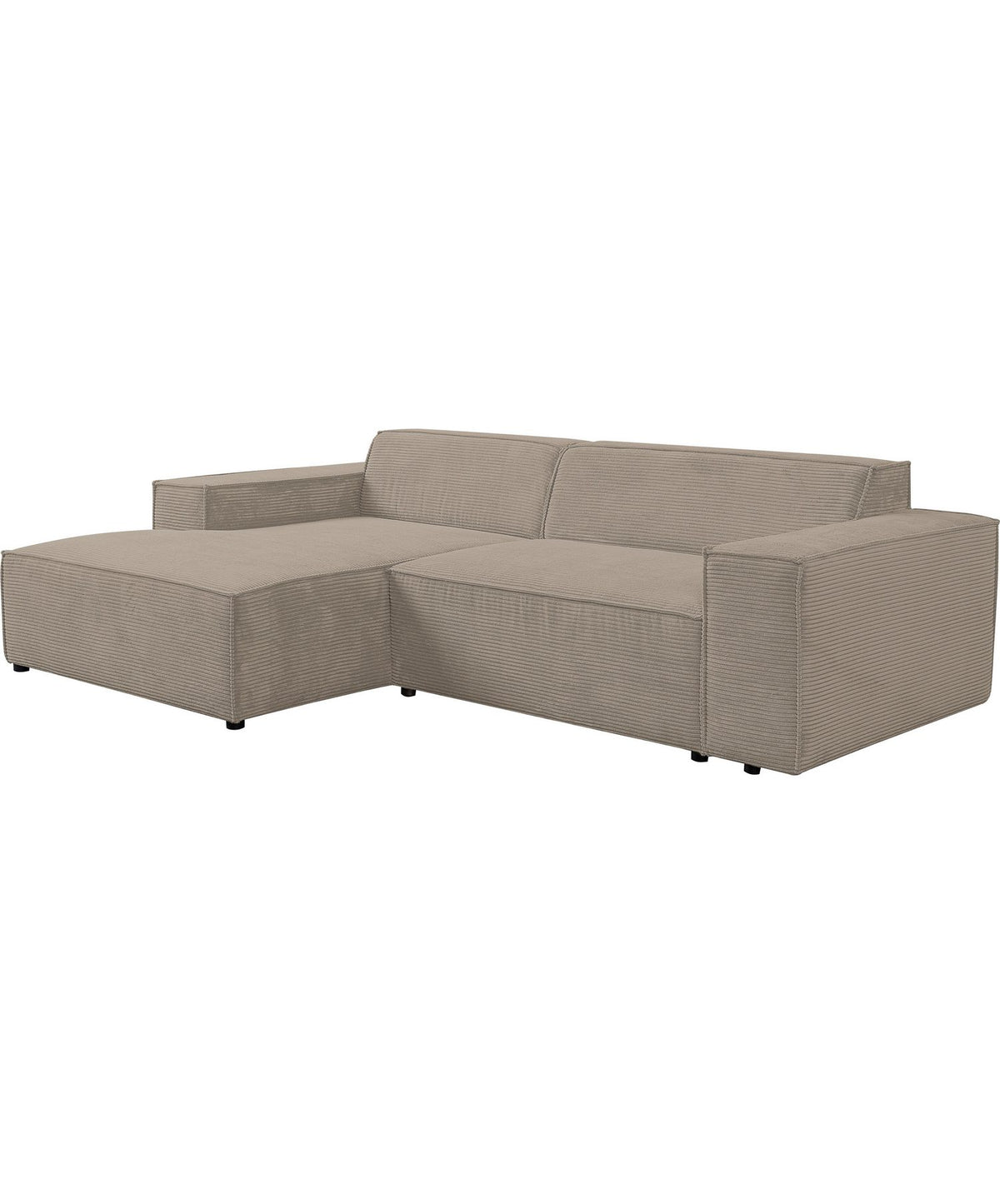 Cord Ecksofa TRENTO in Greige von vorne