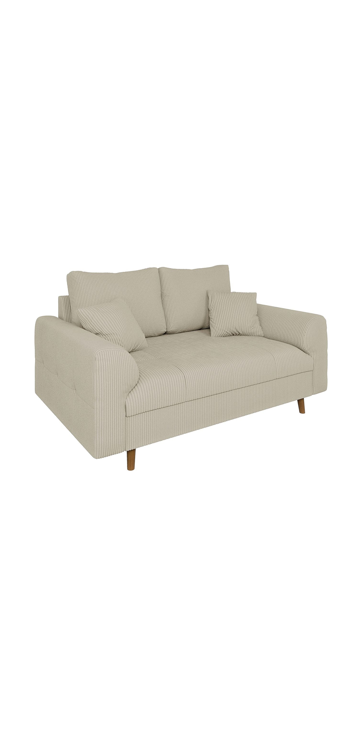 Cord Sofa ZARA in Beige frontal