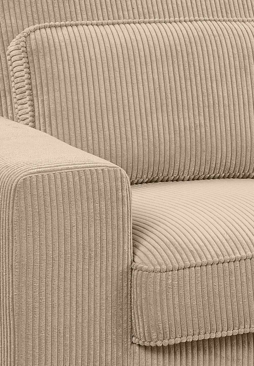 Cord Ecksofa BOLIVIA mit Kufengestell in Schwarz