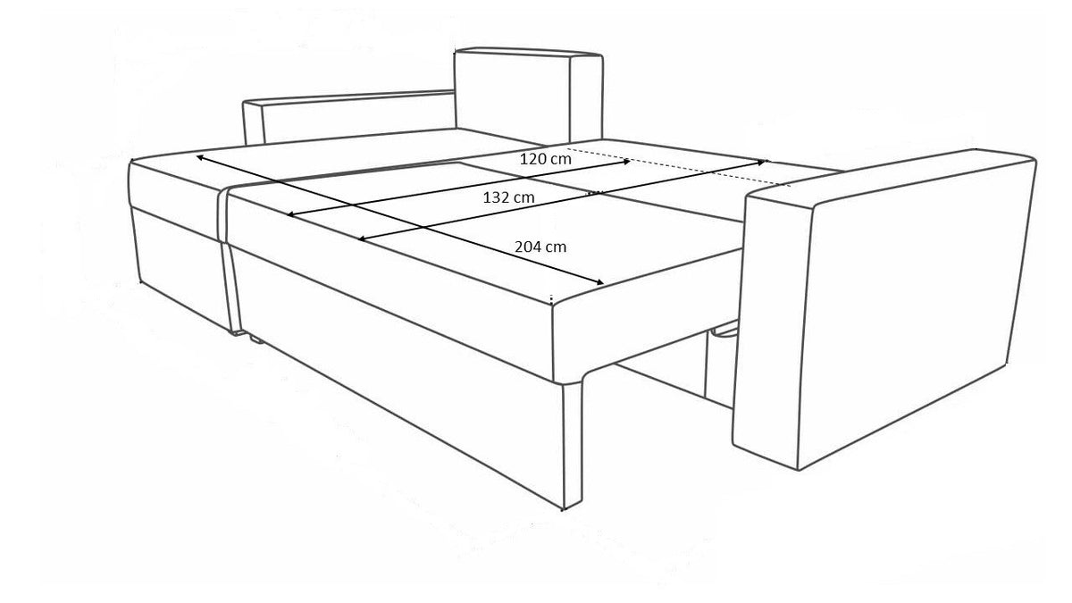 Cord Ecksofa CAPRI in Grün mit Ottomane