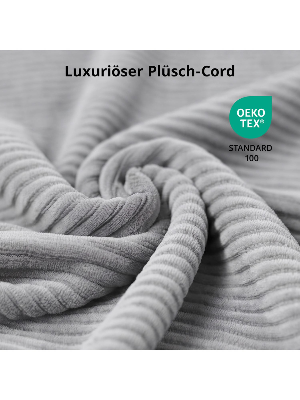 Modulares Cord Ecksofa in Hellgrau - Produktansicht 4