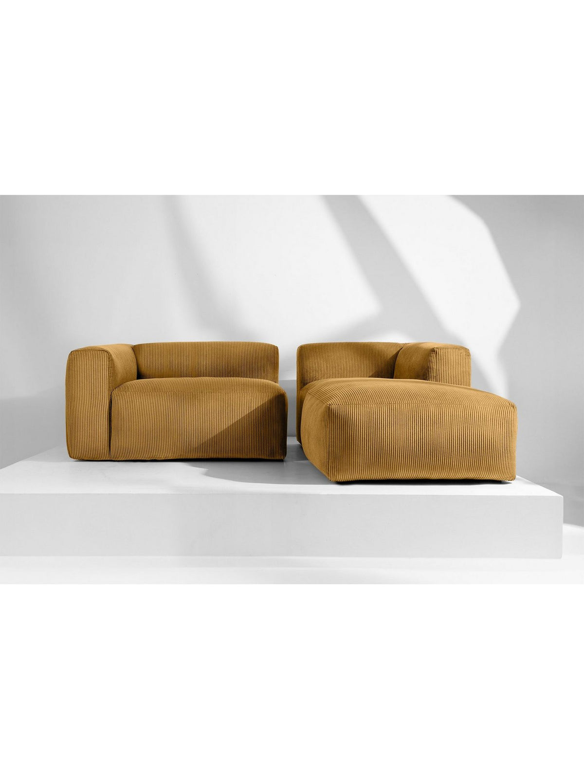 Cord Ecksofa BUFFO Seitenansicht mit Armlehne
