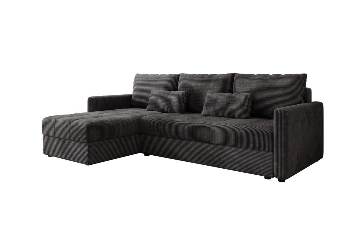 Cord Schlafsofa STYLUS in Grau Seitenansicht