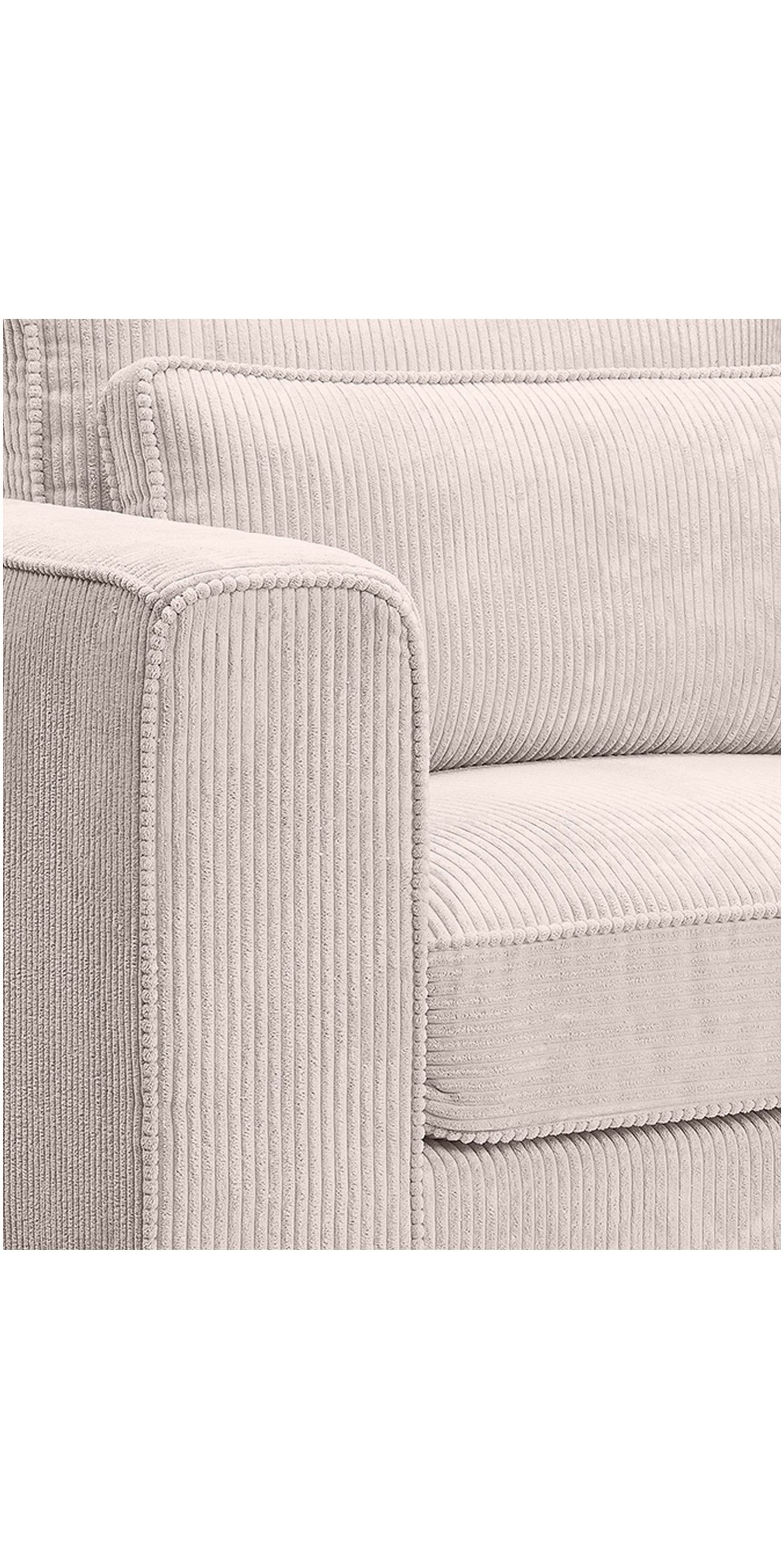 Cord Sofa ALMERA Seitenansicht mit Armlehne