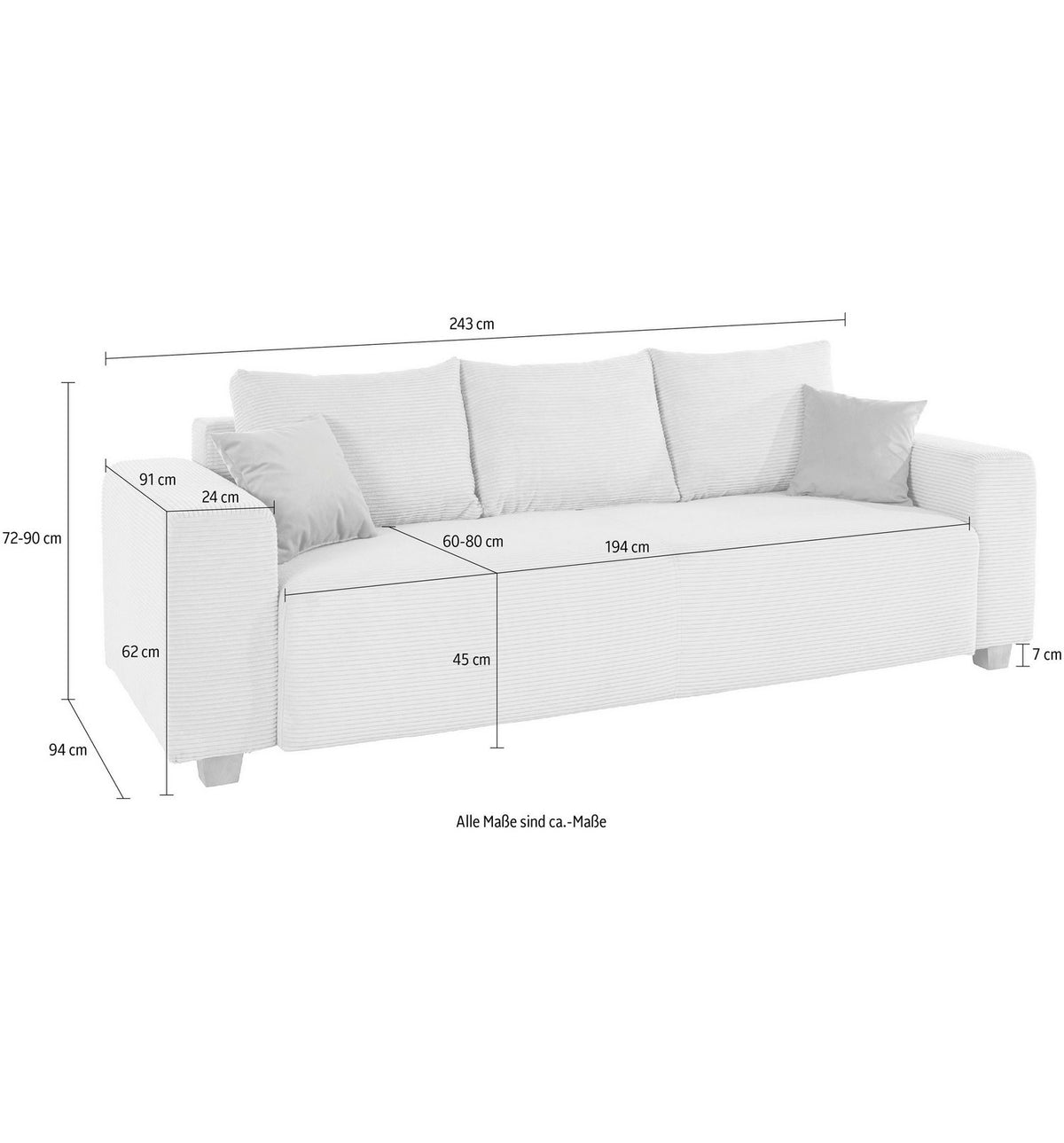 Bettkasten des Schlafsofas YVES in Anthrazit
