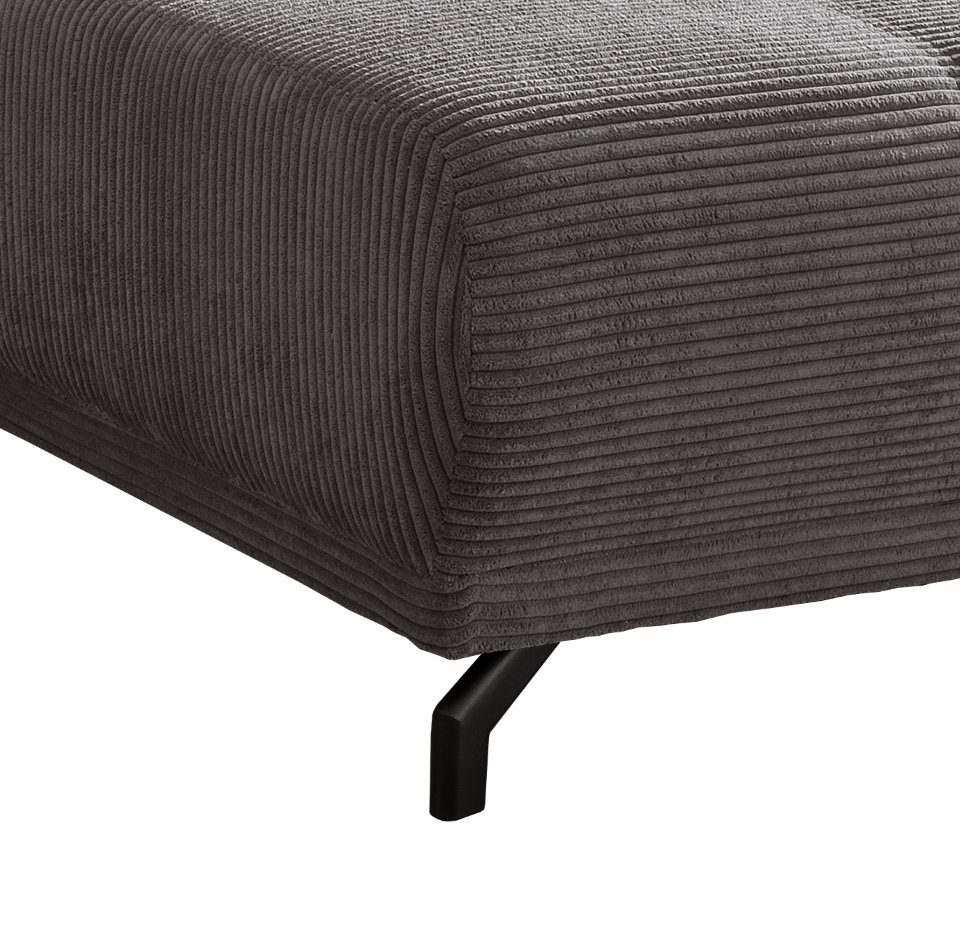 Seitenansicht des Cord Ecksofas RENEGADE in Grau