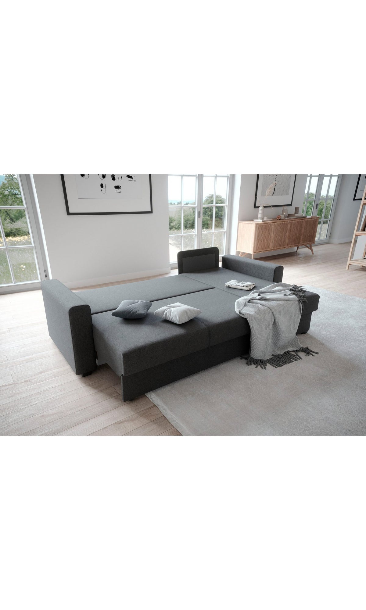 Cord Ecksofa DUBLIN in Dunkelgrau Ansicht 2