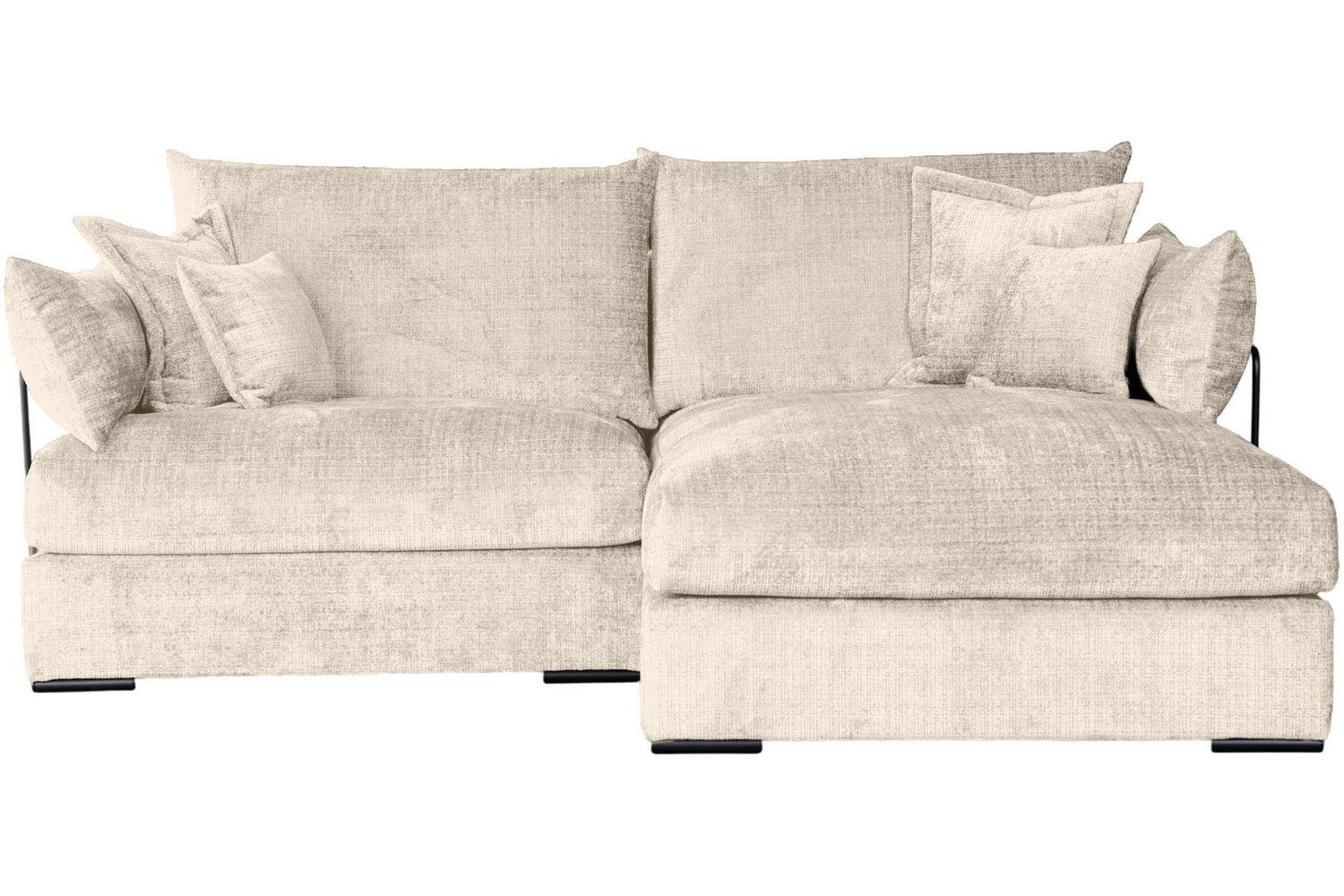 Cord Ecksofa CASA XL in Beige von vorne