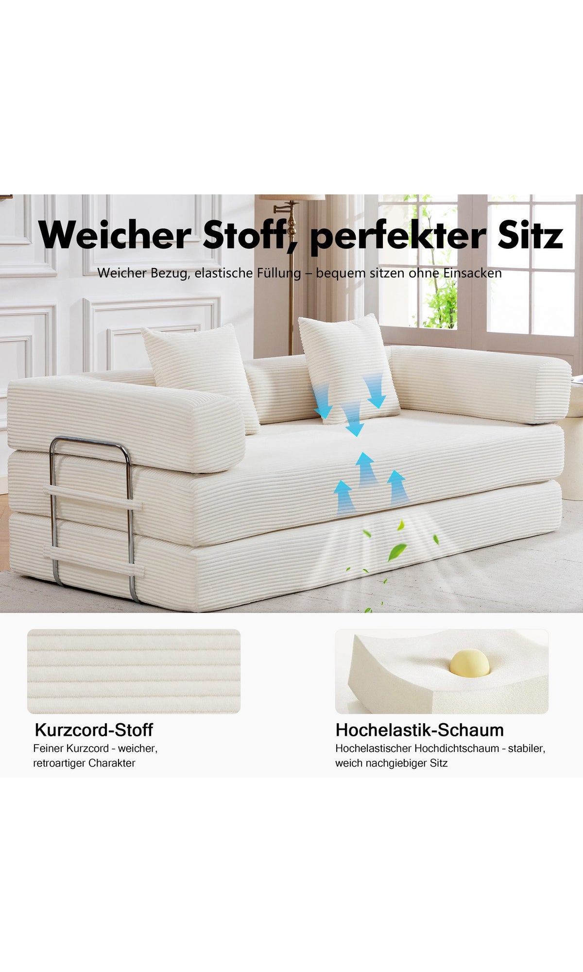 Nahaufnahme des Kurzcord Bezugs