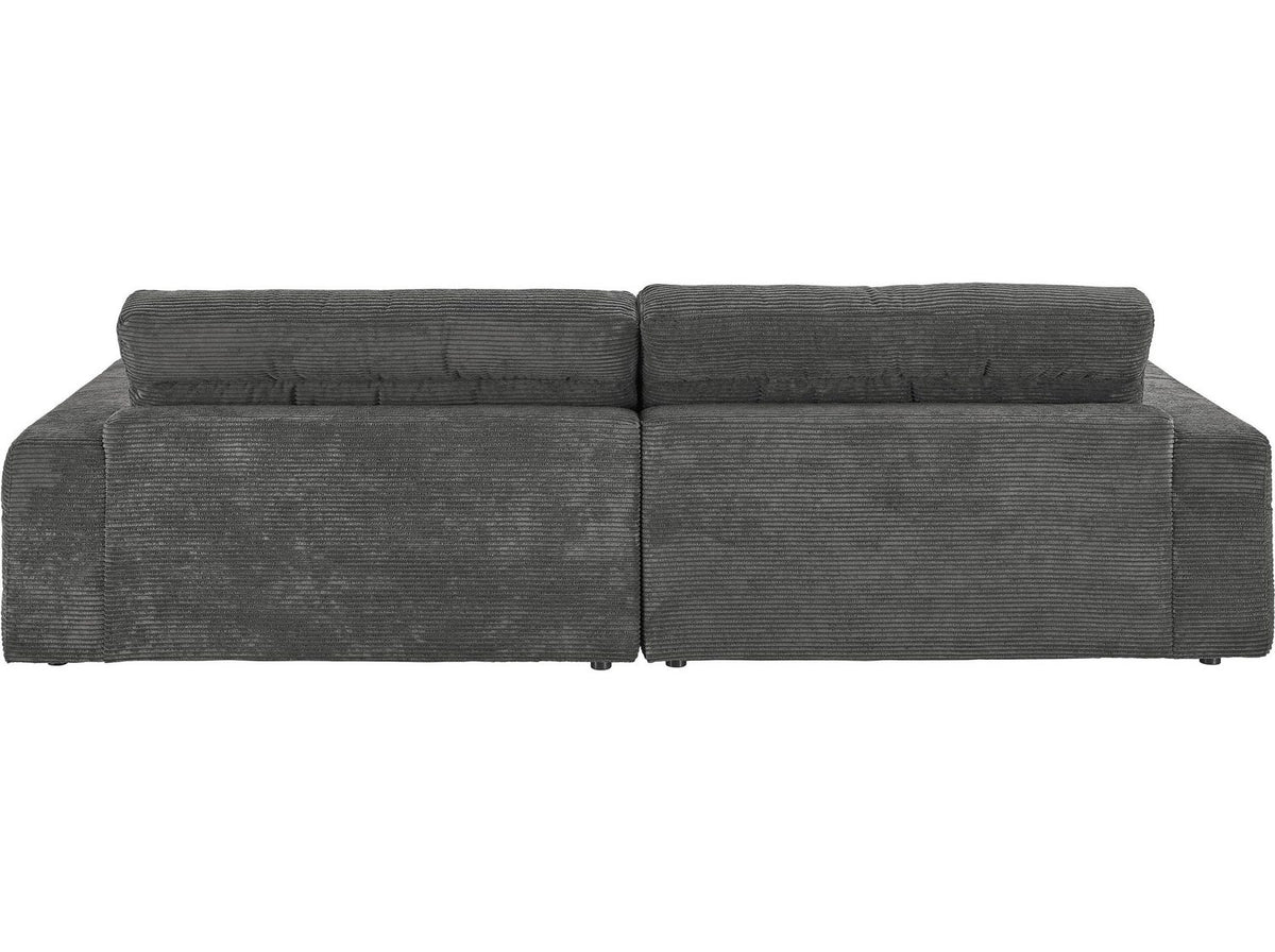 Cord Ecksofa STRIPES Rückansicht mit echt bezogenem Rücken