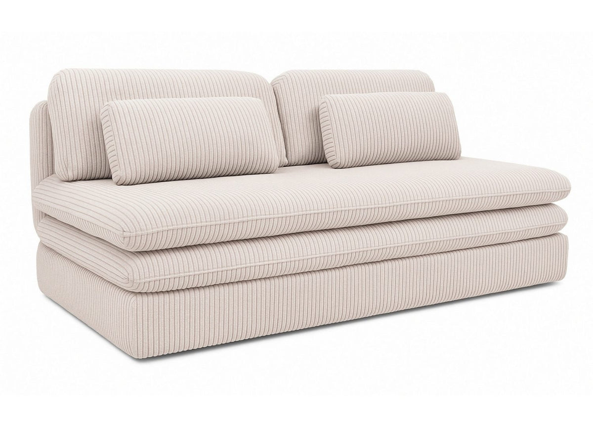 Cord Schlafsofa OLIA in Beige seitliche Ansicht
