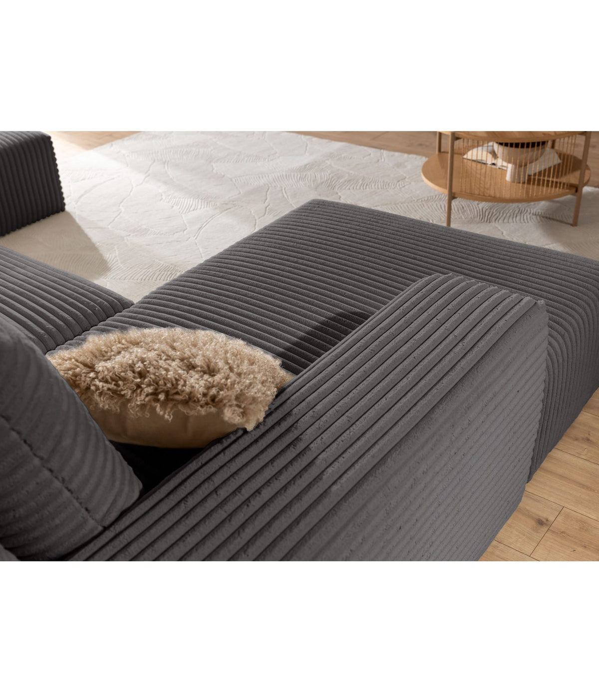 Cord Ecksofa AZZANO in U-Form von vorne