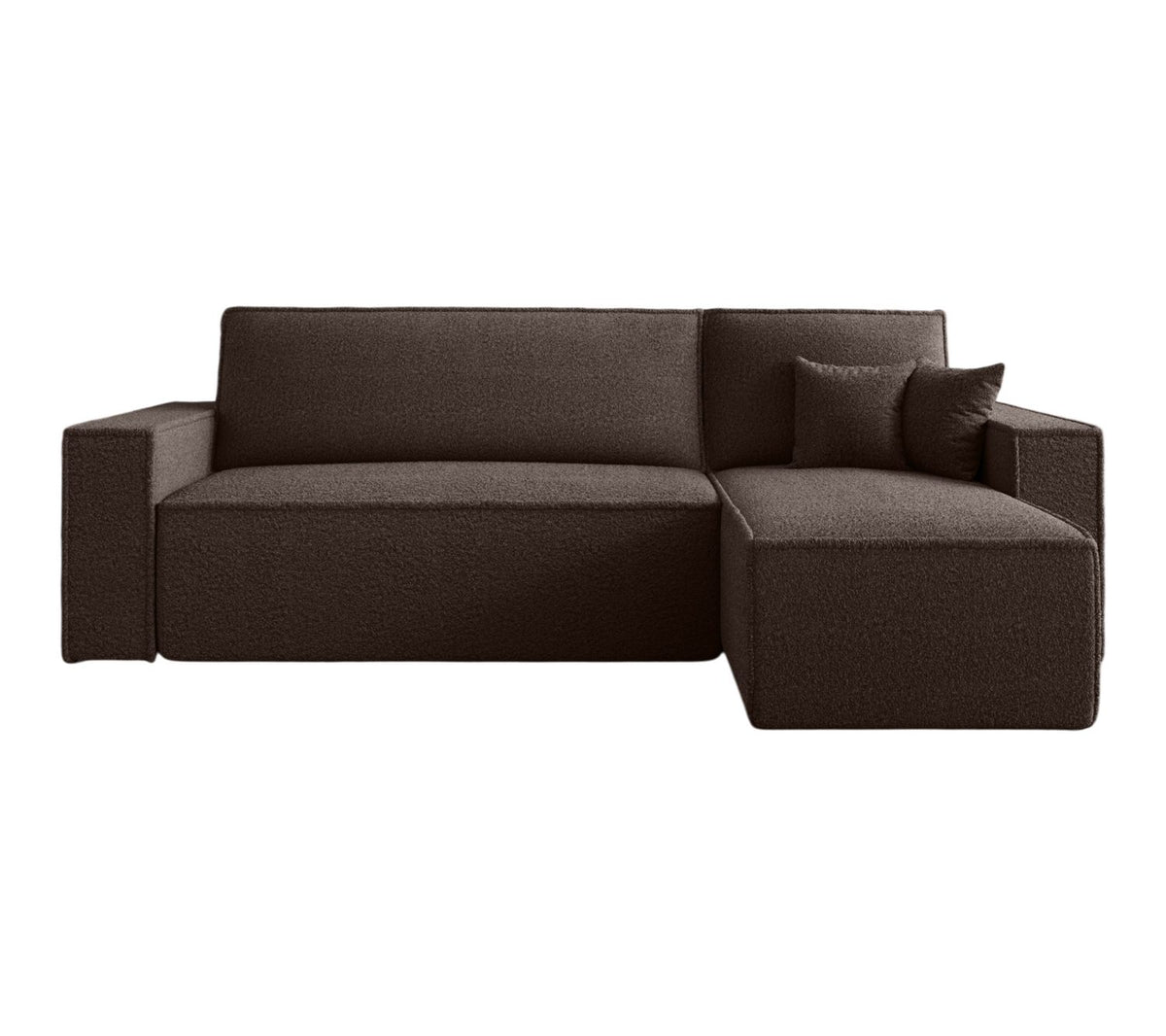 Cord Ecksofa LORENZO in Braun mit zwei Zierkissen