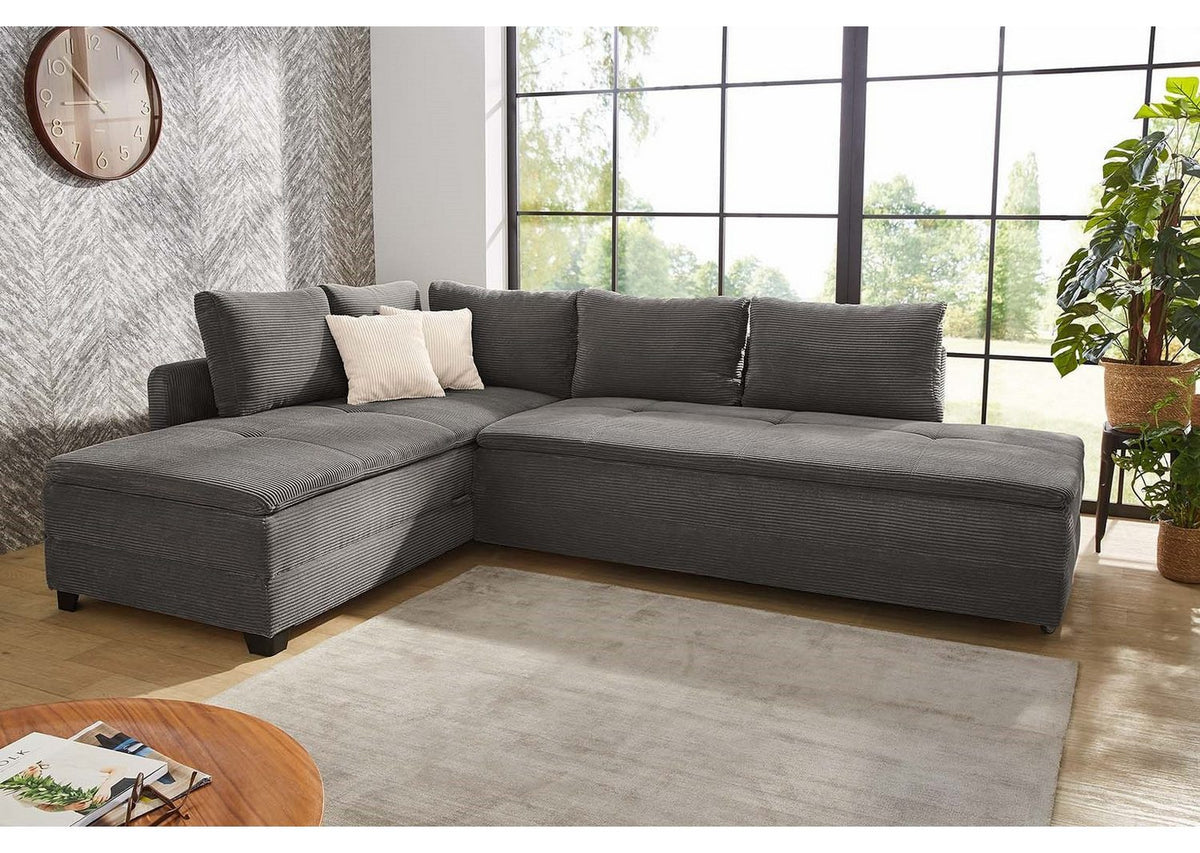 Cord Ecksofa 15163 in Dunkelgrau Ansicht 5