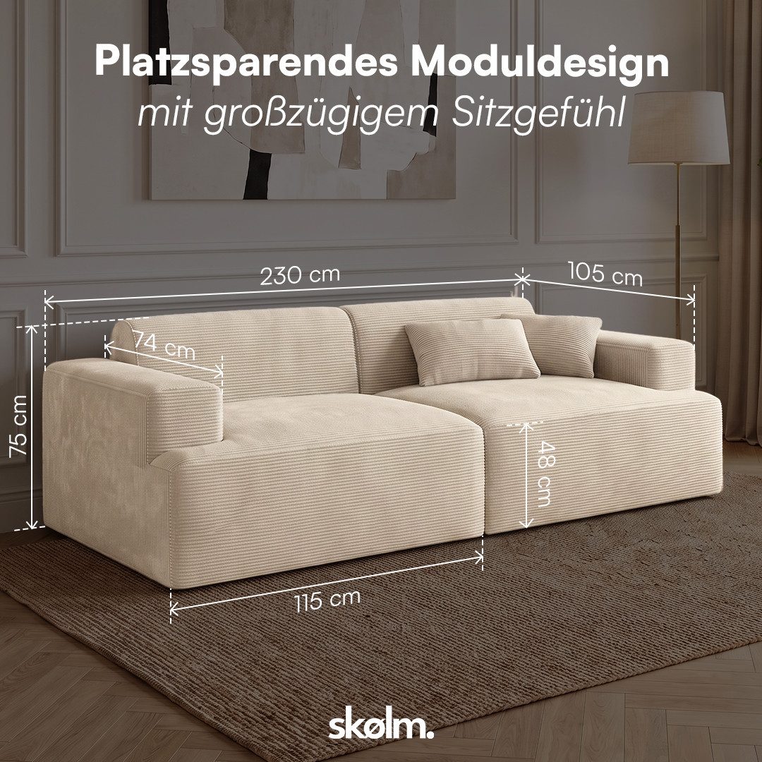 Vakuumierte Lieferung des Cordsofas FREKI
