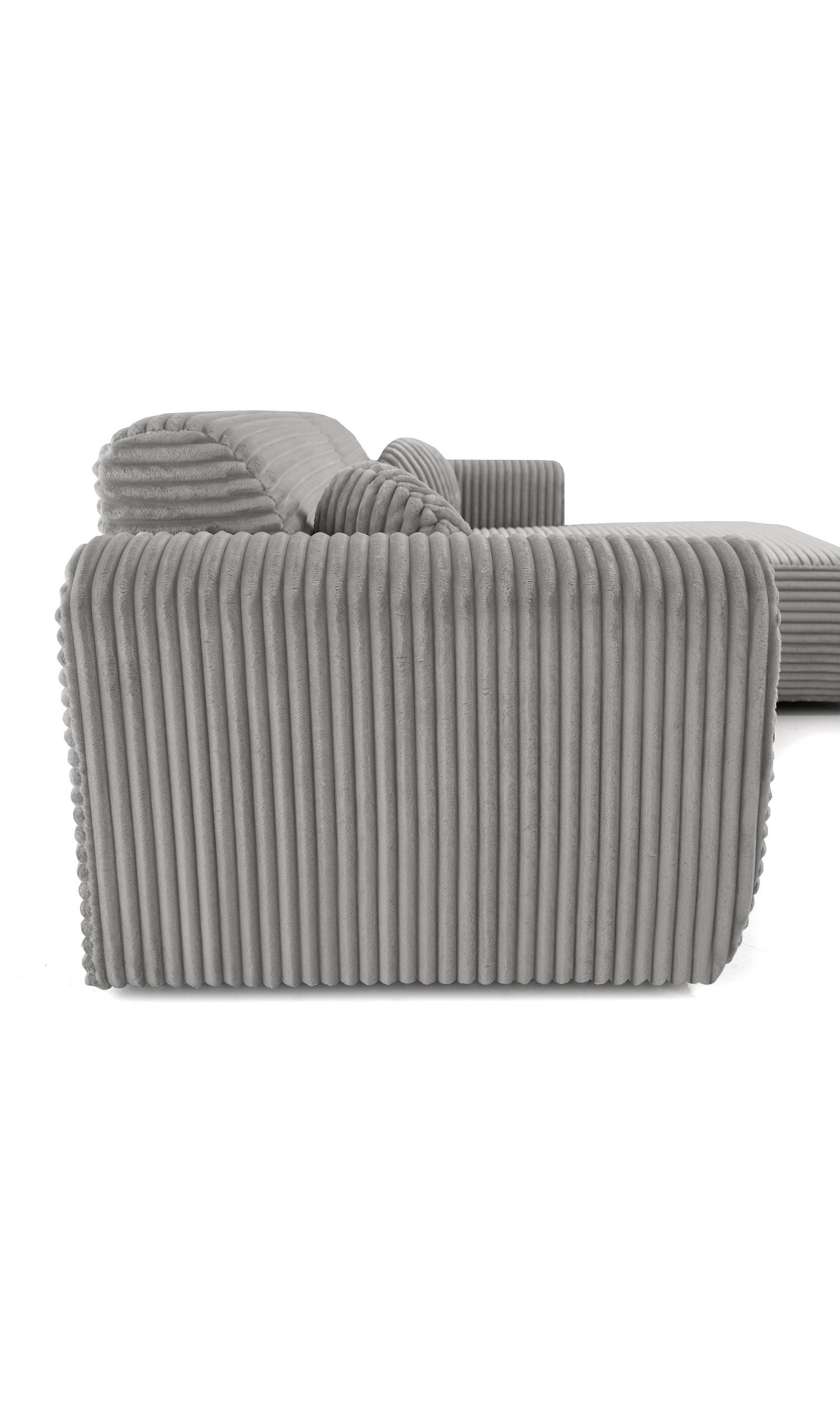 Cord Ecksofa PUERTO mit Kissen im Wohnzimmer