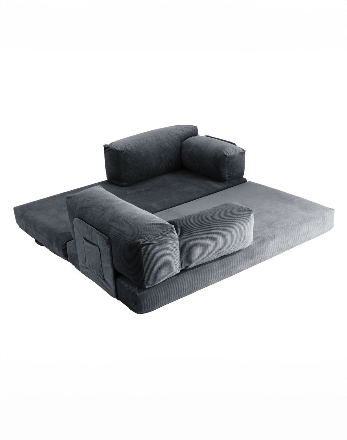 Cord Schlafsofa TEDDY seitliche Ansicht