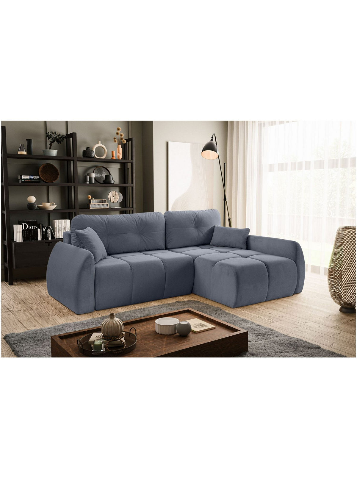 Eckschlafsofa mit ausgezogener Liegeflaeche 143 x 212 cm