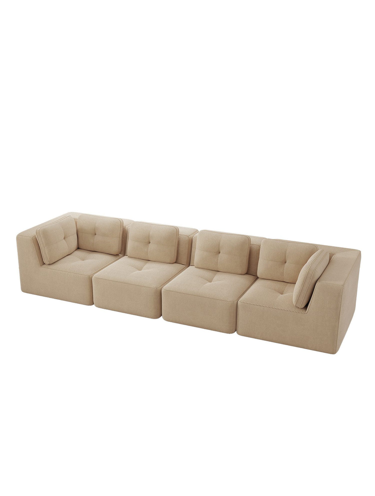 Modulares Cord Sofa CLOUD in Beige im Wohnzimmer