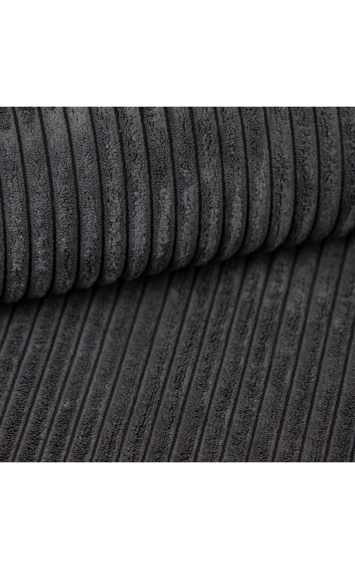Cord Ecksofa MINSK R in Graphit Grau Wohnzimmeransicht