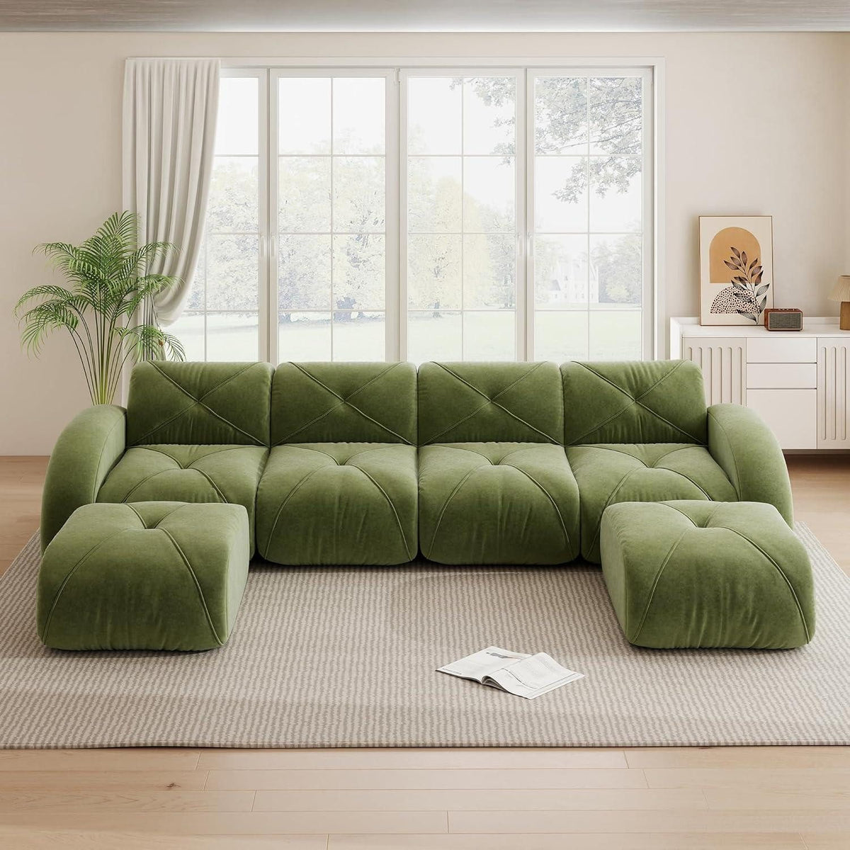 Cord Wohnlandschaft in Gruen im Wohnzimmer