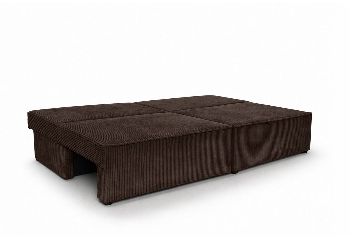 Detailaufnahme des Cordstoff Poso in Braun