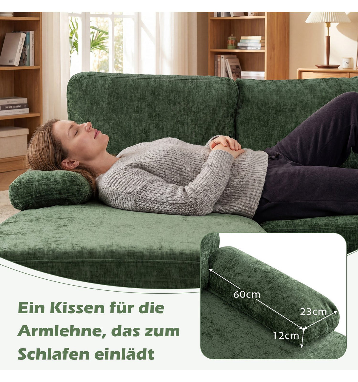 Cord Wohnlandschaft HV11029 Grün Bodenfreiheit der Füße