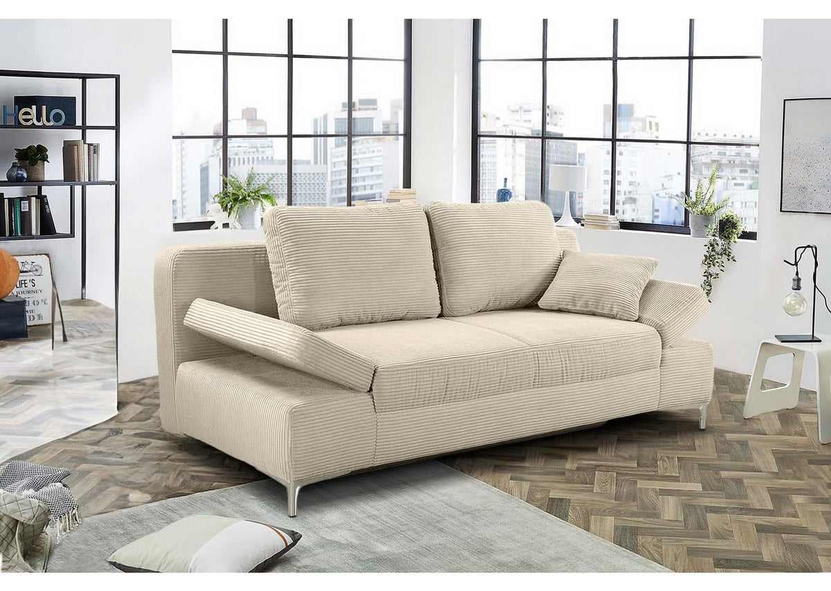 Cord Schlafsofa 15203 mit geoeffnetem Bettkasten