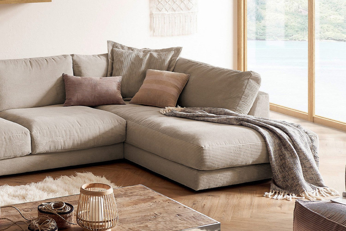 Legere Polsterung der Cord Wohnlandschaft MADELINE