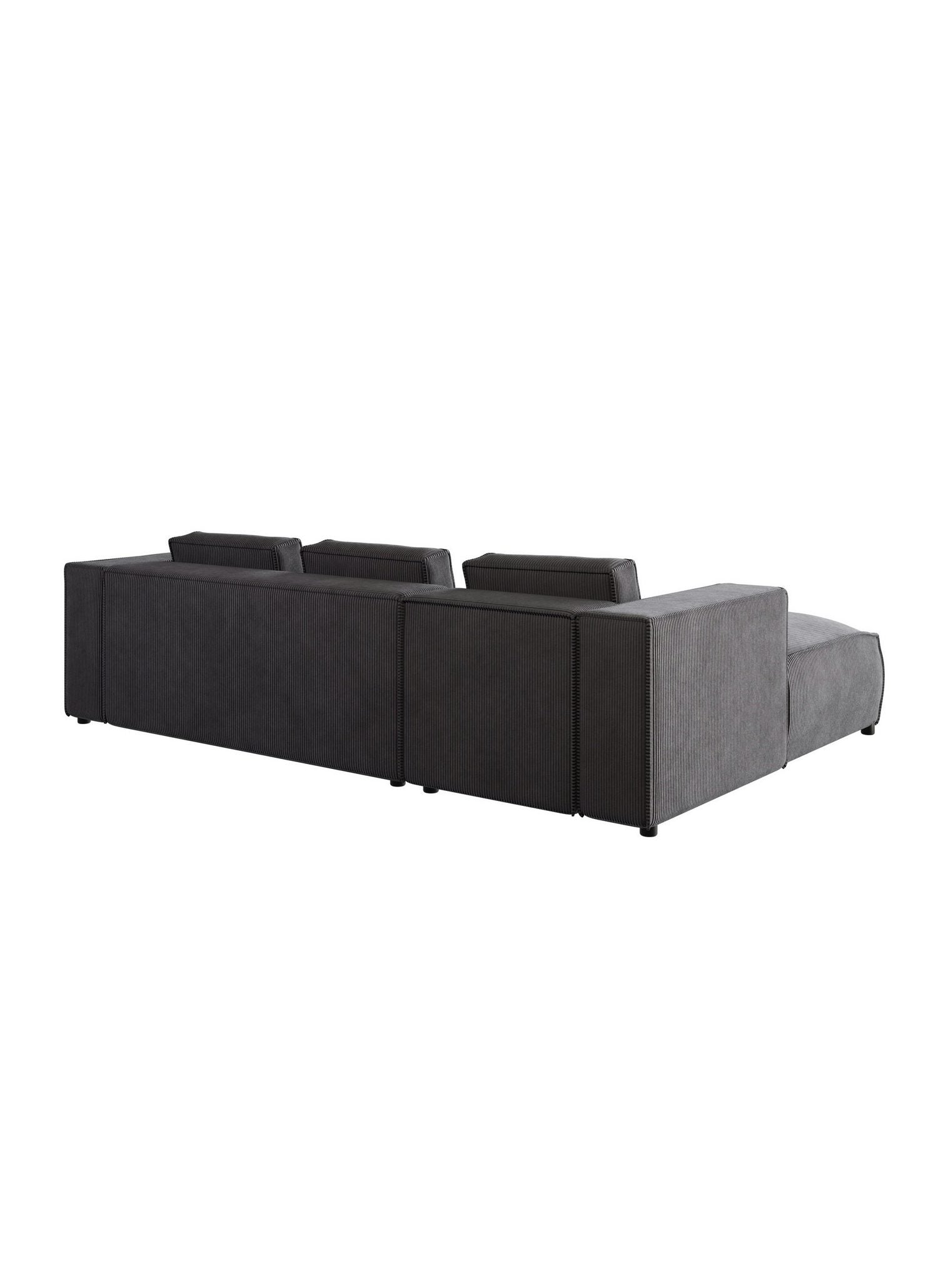 Ottomane des Cord Ecksofas RENNE in Grau