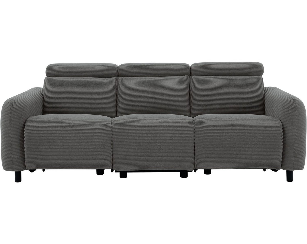 Anthrazitfarbenes Cord Sofa SKAANE im Wohnzimmer