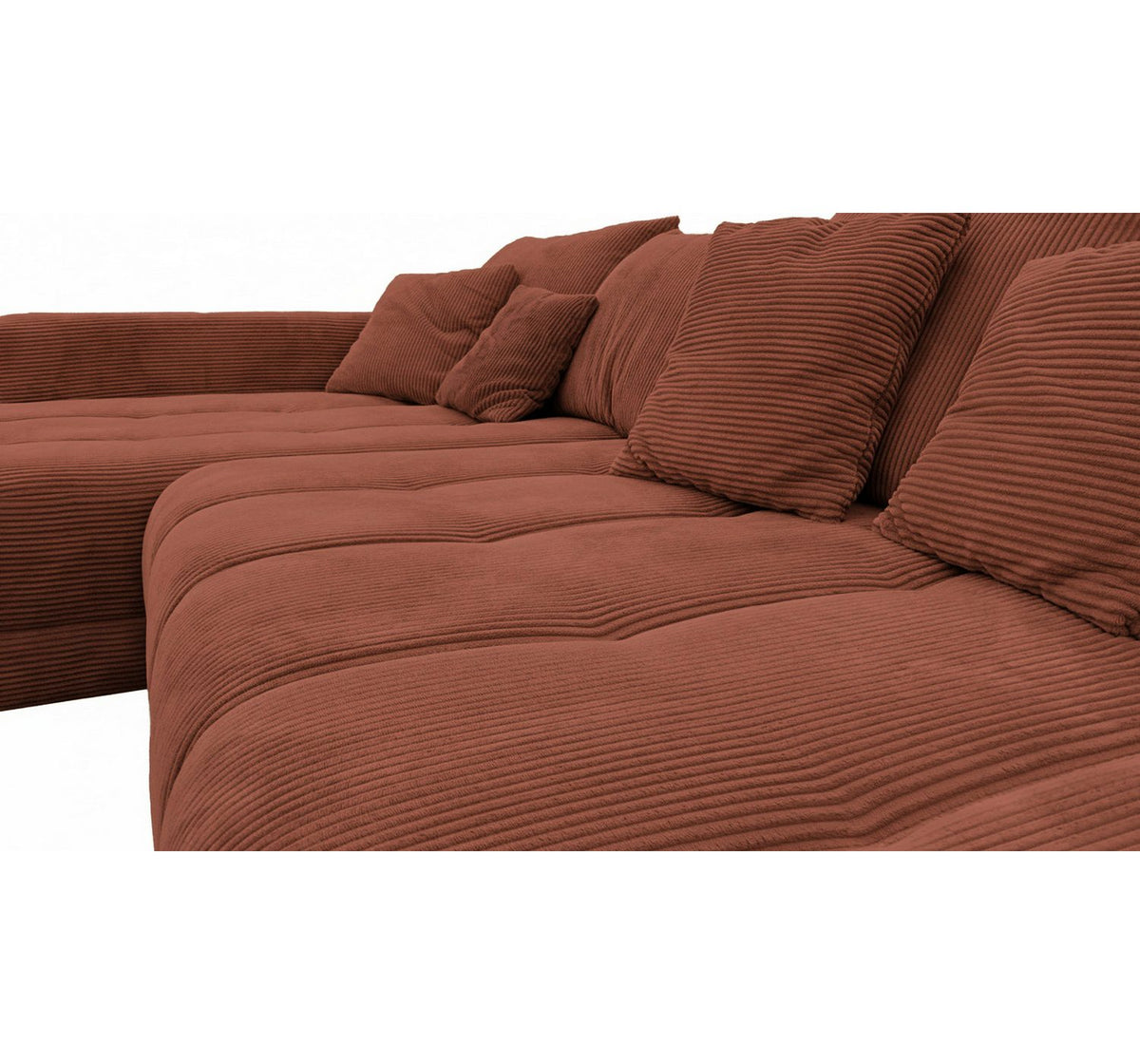 Seitenansicht des Cord Ecksofas ARTEMIS 300 cm