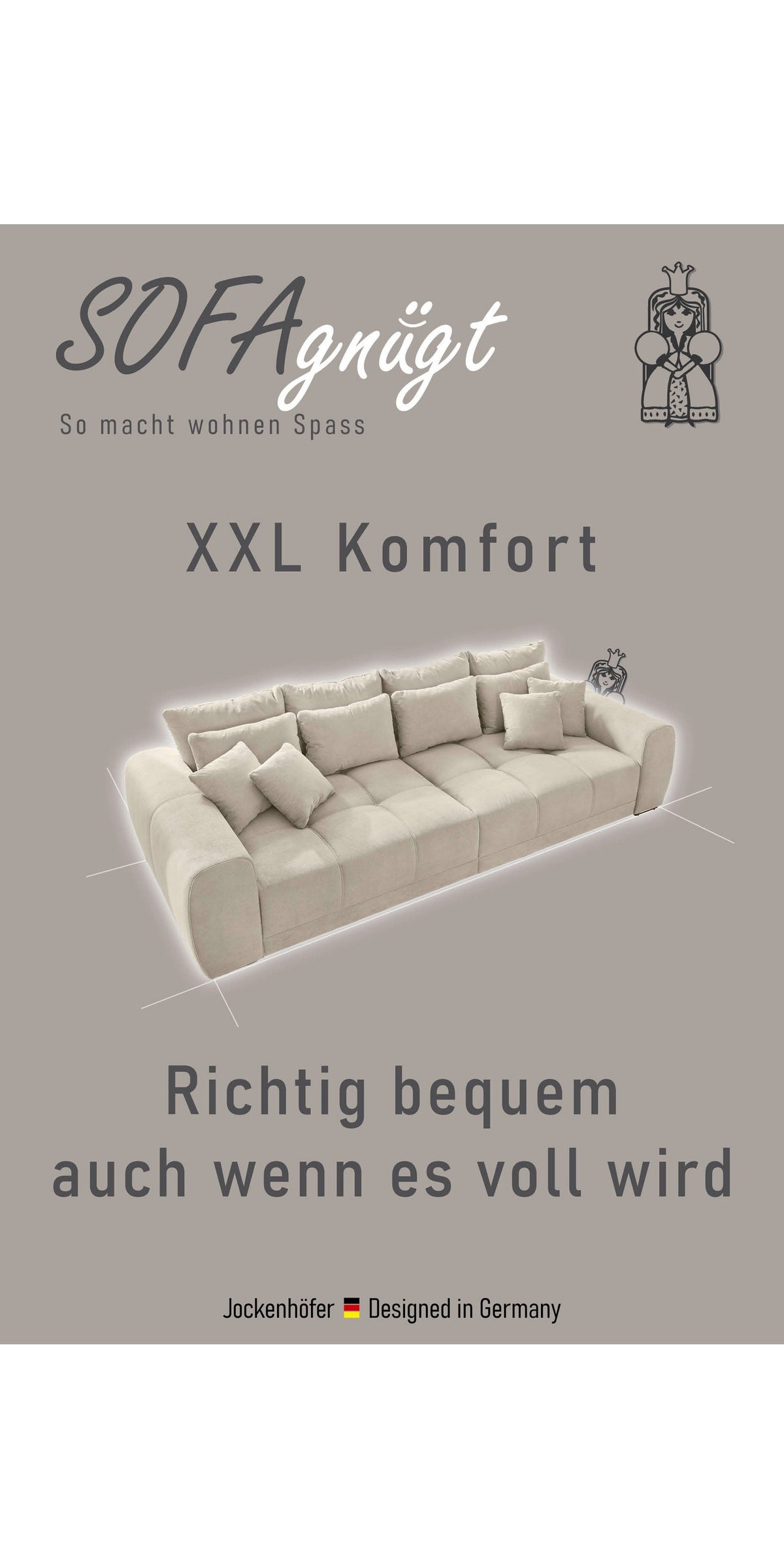 Liegefläche des Big Sofas MOLDAU in Hellgrau