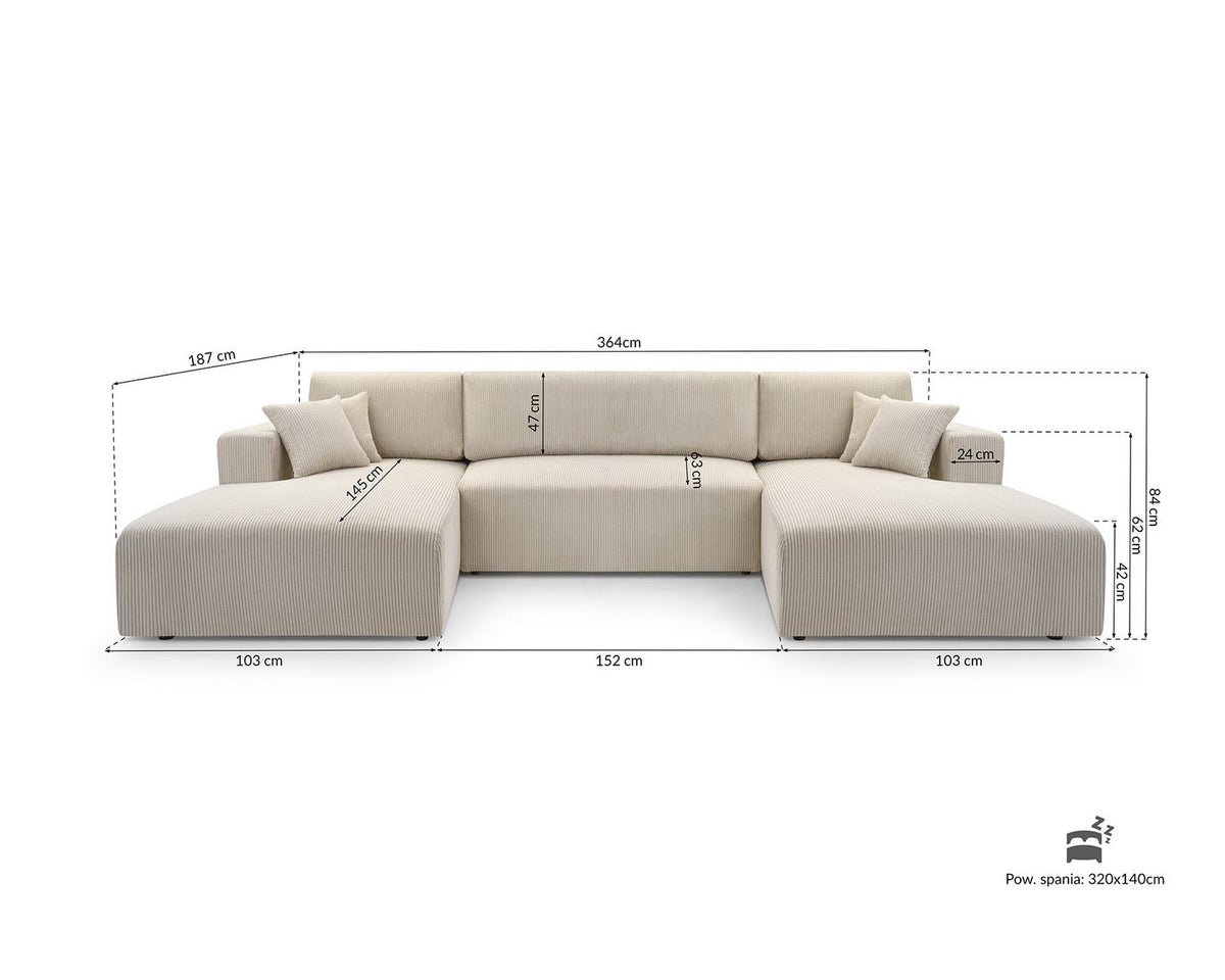 CORSO U Cord Wohnlandschaft im Wohnzimmer