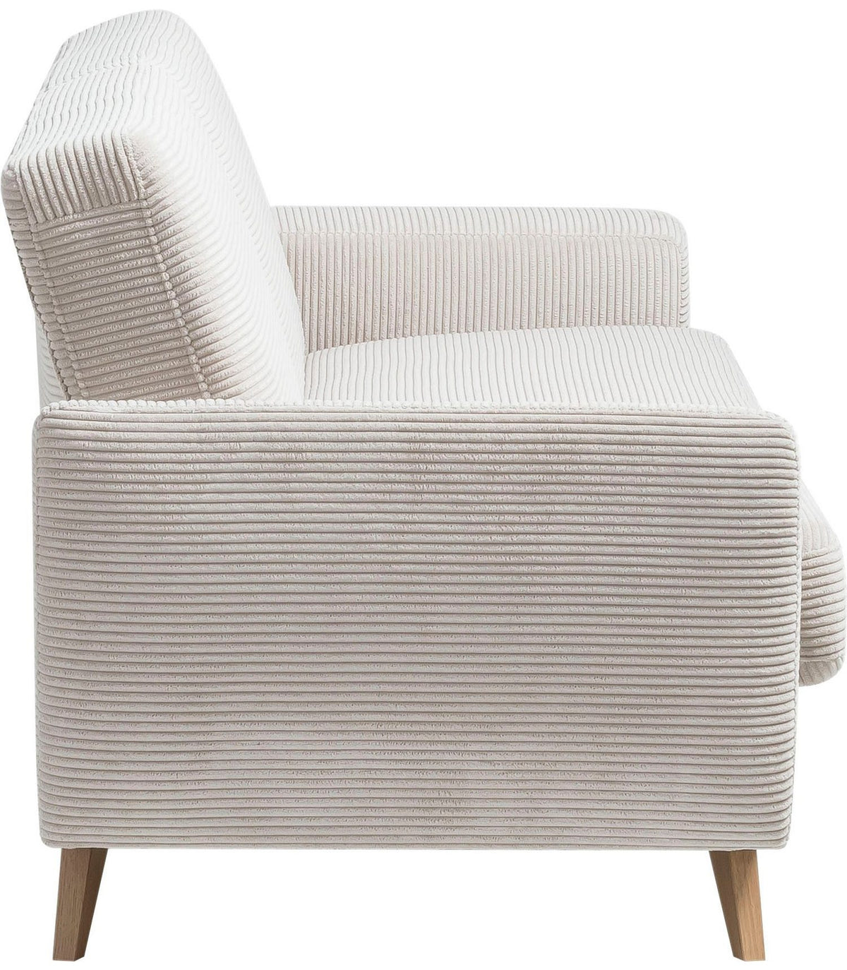 Seitenansicht des Schlafsofas SAMSO mit Holzfuss