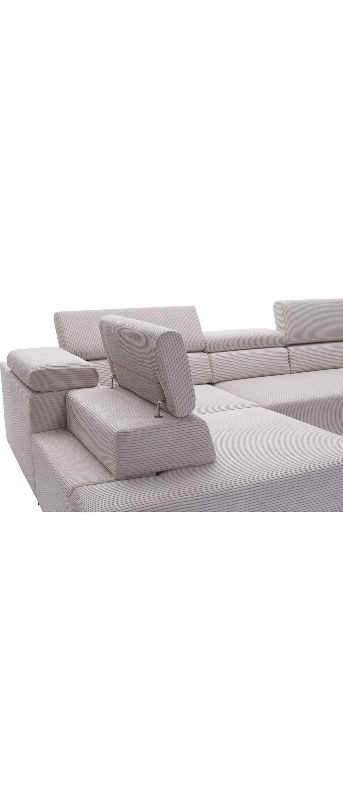 Ottomane des braunen Cord Ecksofas VITTORIO